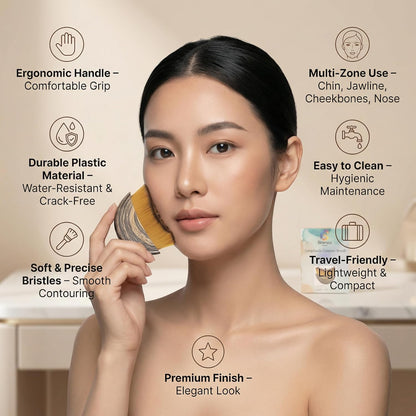 Brenza Lymphatic Contour Face Brush – Facial Sculpting Tool for Lymphatic Drainage