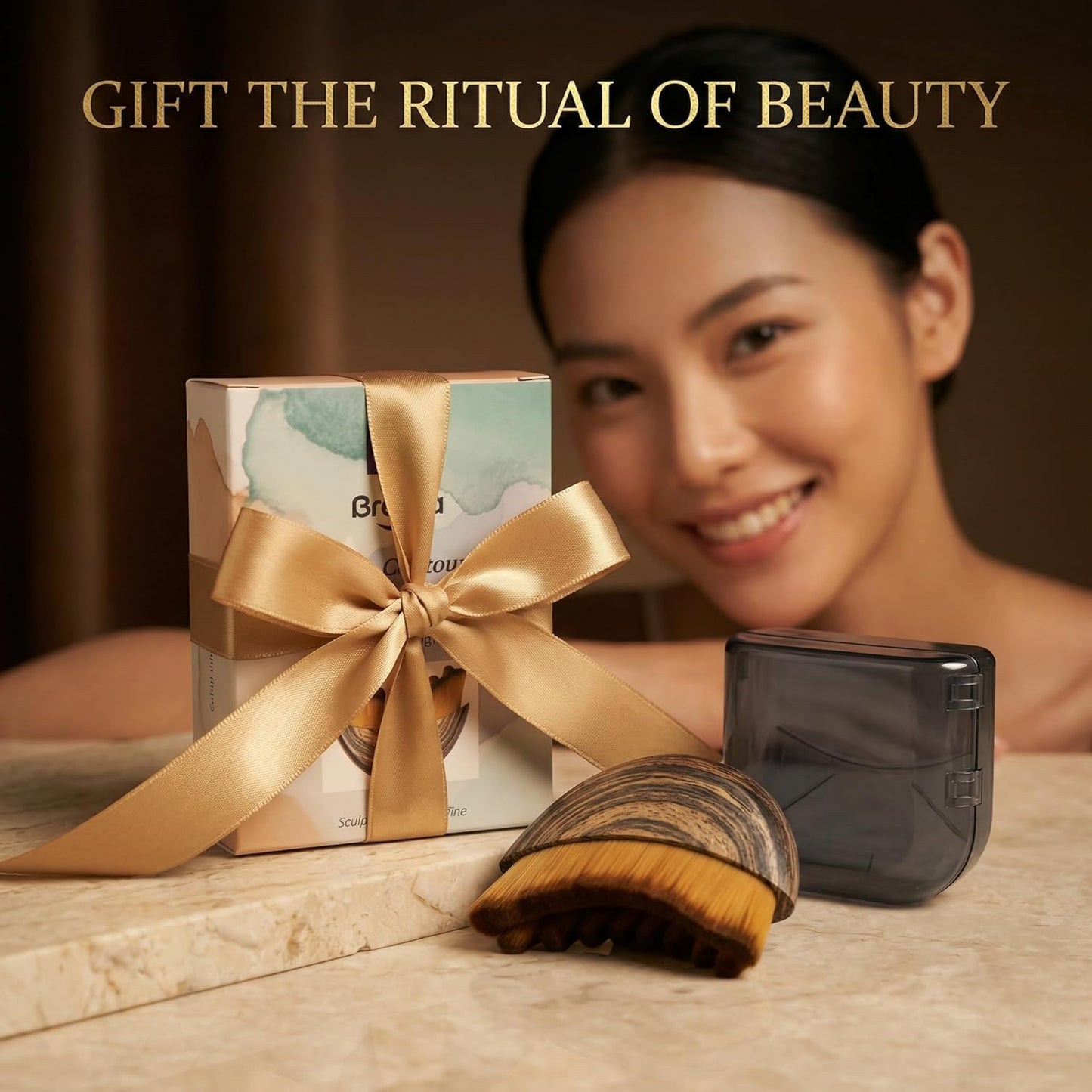 Brenza Lymphatic Contour Face Brush – Facial Sculpting Tool for Lymphatic Drainage
