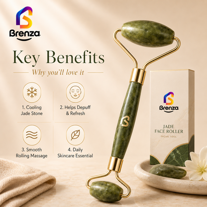 Brenza Jade Face Roller for Cooling Facial Massage