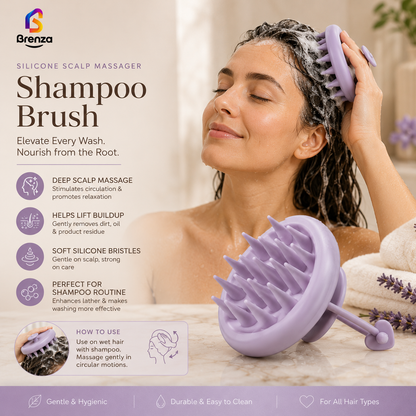 Brenza Silicone Scalp Massager Shampoo Brush